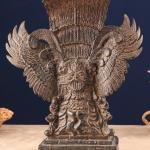 Vintage Indonesian Bronze Lord Vishnu Seated on Garuda Vahana Sculpture 13" | Divine Protector | Traditional Balinese Artistry | Spiritual Home Decor